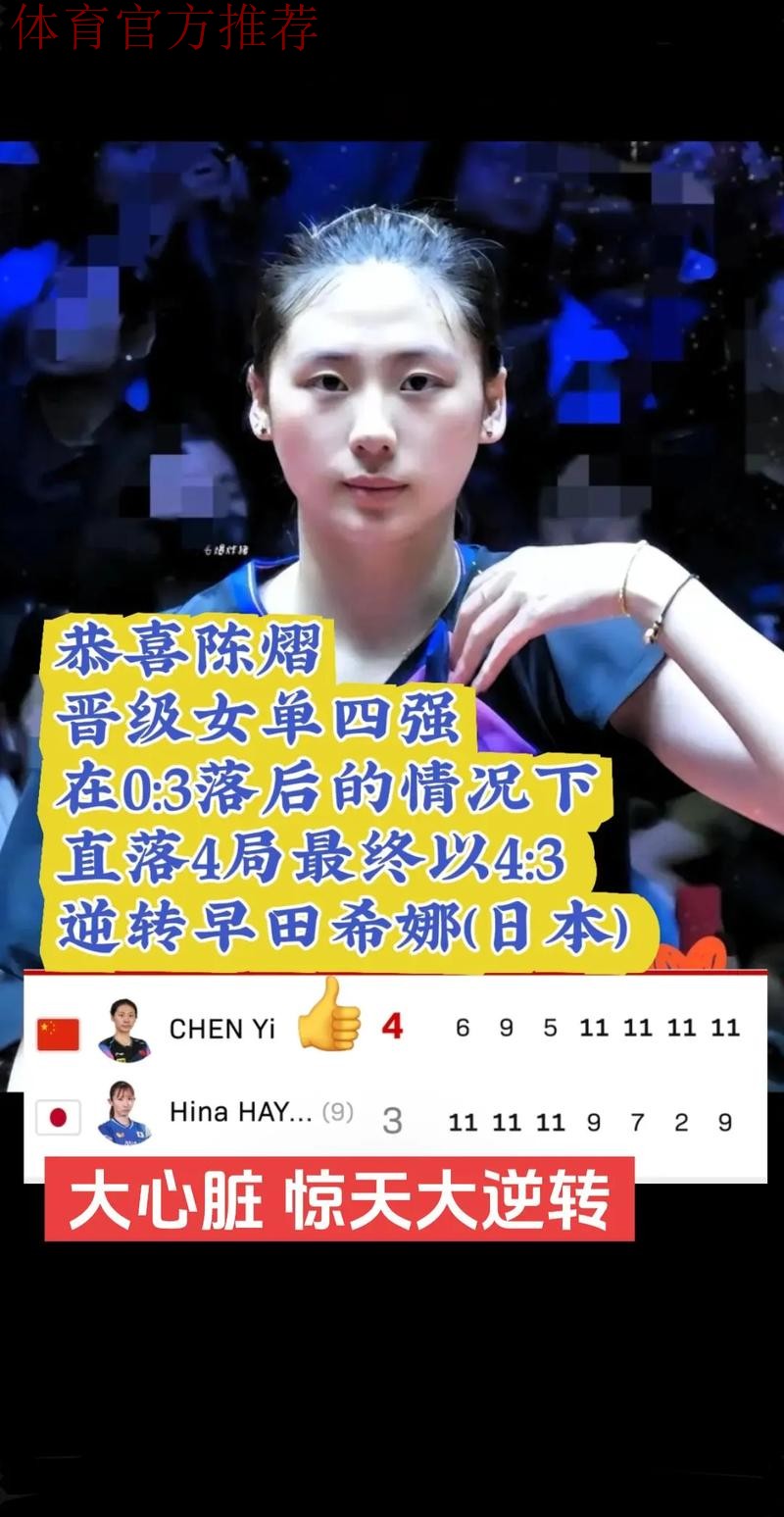 陈熠晋级女单四强